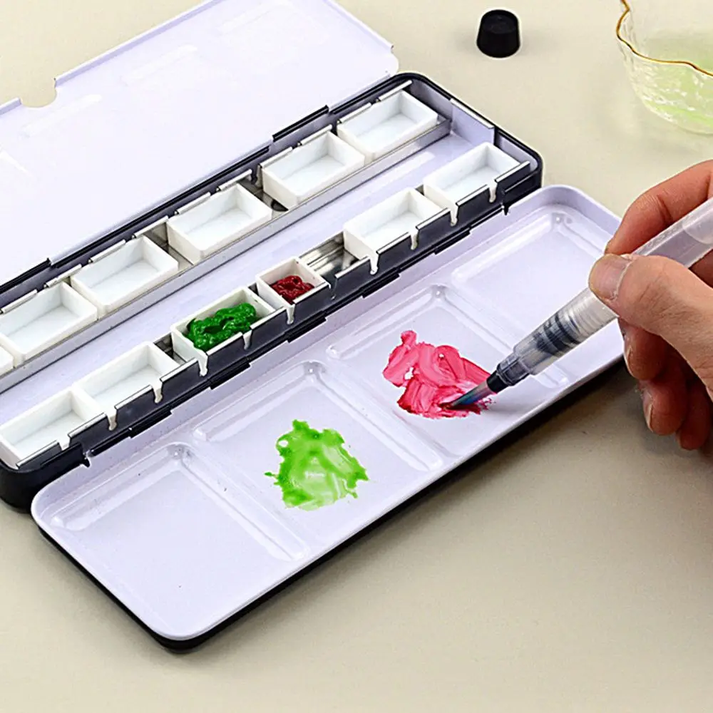 3.2ml 6/12/24/36/48pcs Artists Empty Full Pan Half Pans Paint Palette Art Supplies Watercolor Paint Grid Painting Supplies 5