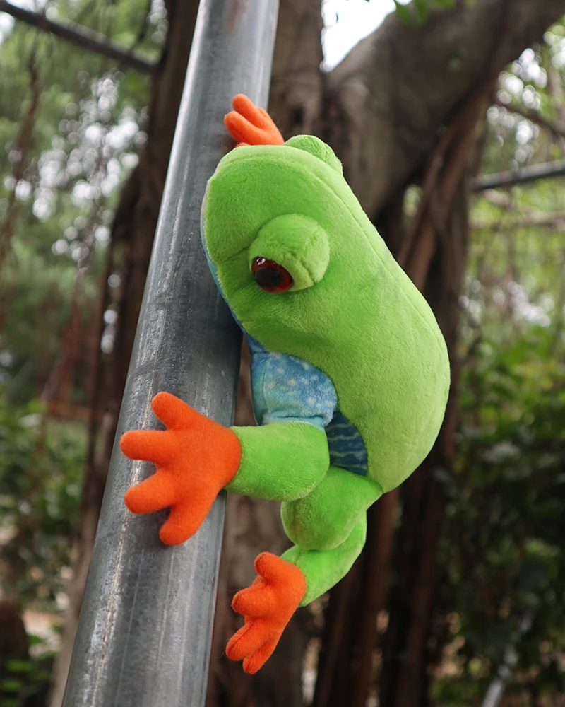 18cm Long Redeyed Tree Frog Stuffed Toy Soft Rainforest Animals