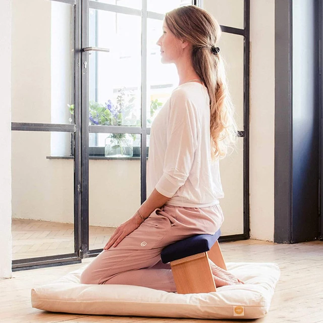 Banc de méditation de yoga pliable, chaise à genoux, tabouret de yoga en  bois avec coussin de siège, chaise pliante, entraîneur à domicile, assisté  - AliExpress