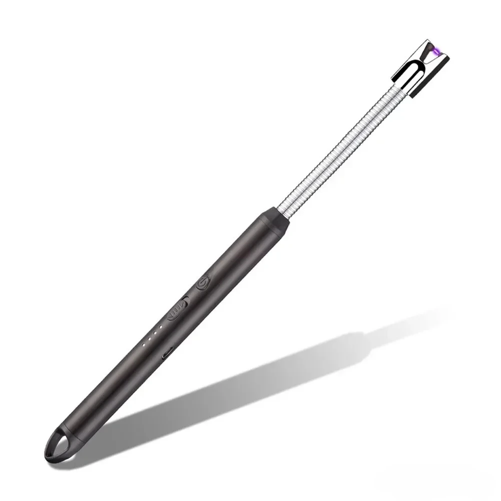 Accendino elettrico per barbecue ad arco USB antivento senza fiamma Accensione al plasma Accendini da cucina lunghi Accendino a gas per stufa a gas a candela