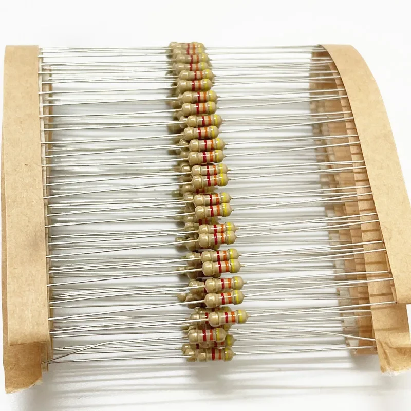 100PCS 1/4W Carbon Film Resistor 5% 0 Euro 1R 10R 100R 1K 2K 5.1K 10K 20K 100K 1M