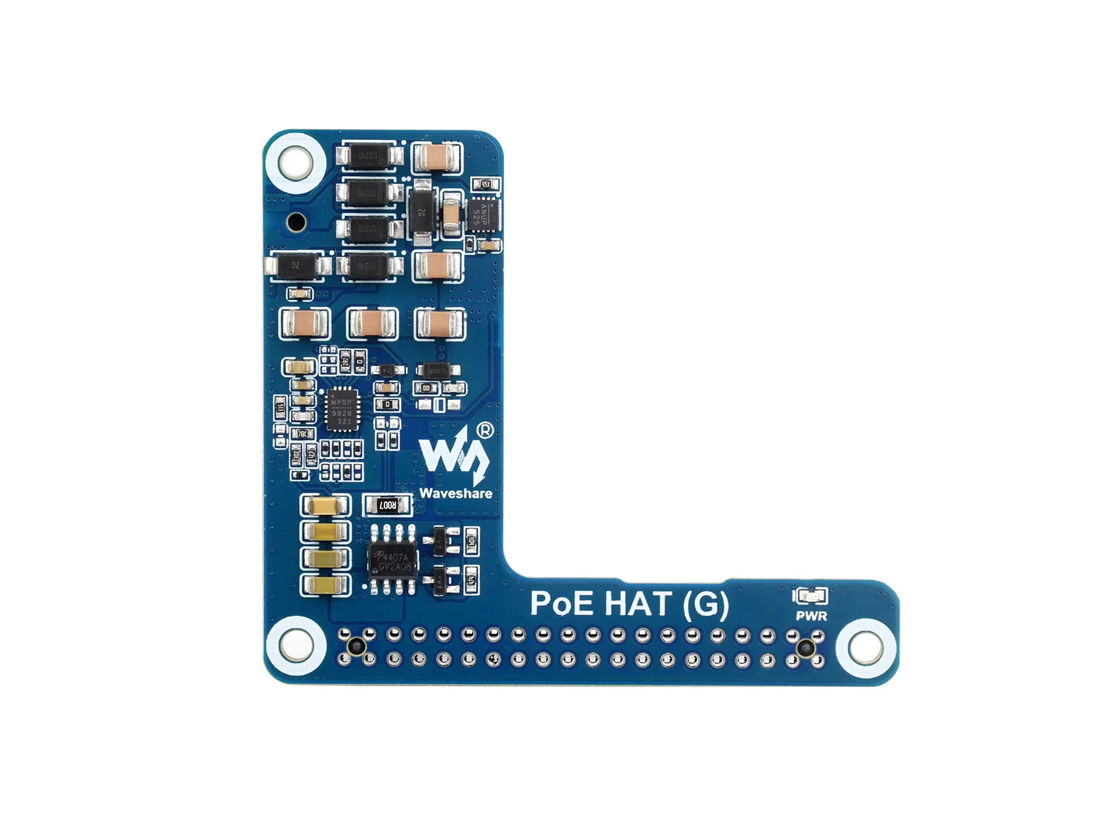 Waveshare PoE HAT For Raspberry Pi 5 - 5V 5A Output, Supports 802.3af/at, Fits Official Pi 5 Case