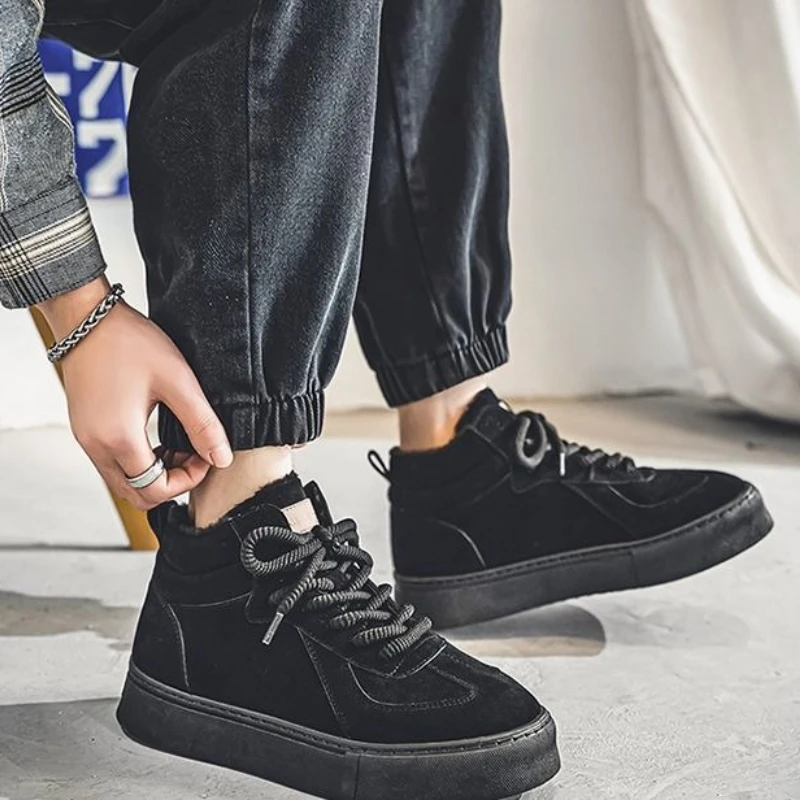 Herren Winter Vintage High-top Stiefel Mit Warmem Fleecefutter_voghion.com