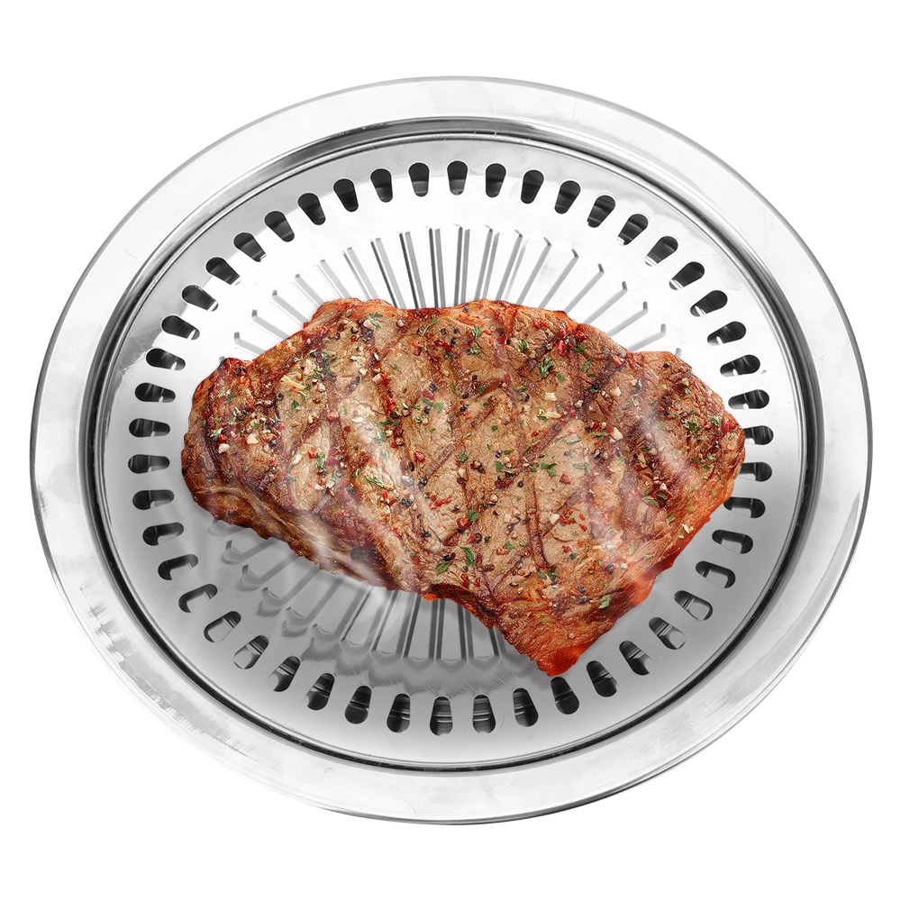 BBQ Grill Pan Barbecue Tools Non-Stick Gas Electric Stove Baking Tray Smokeless