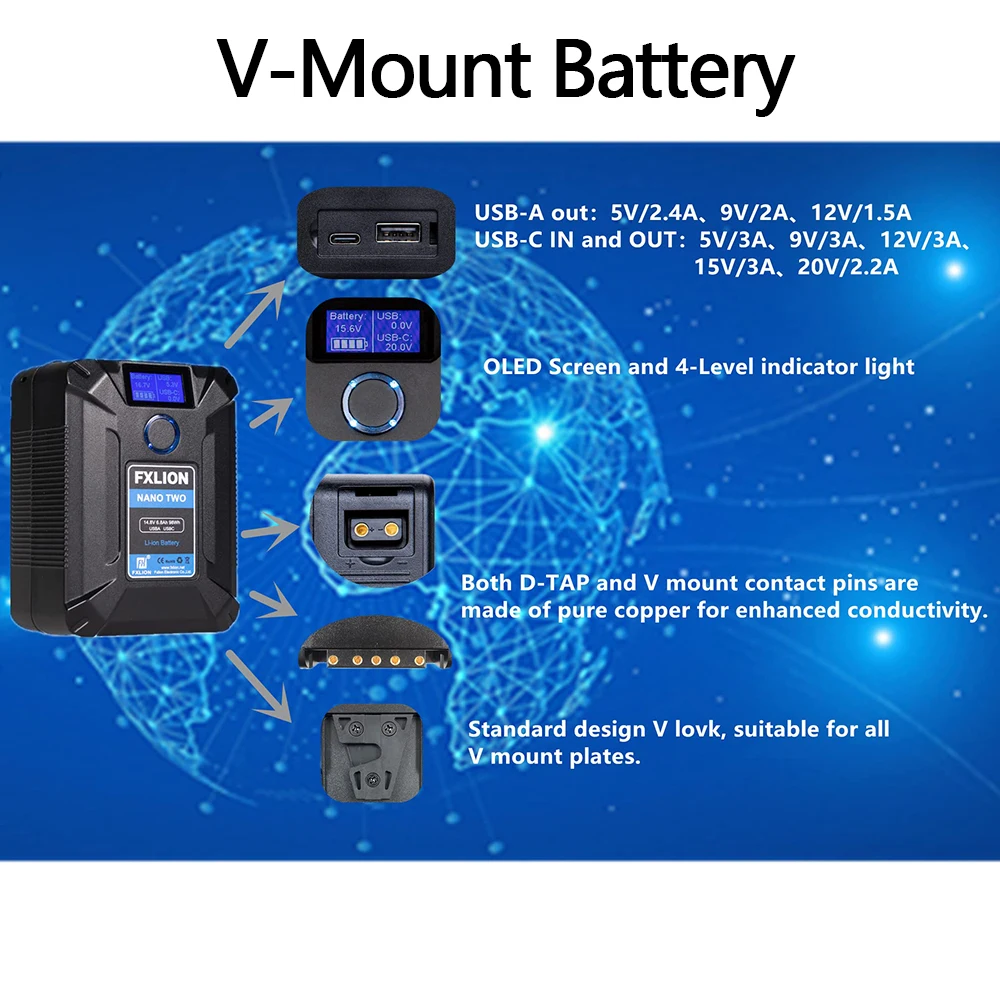 FXLION NANO Two V-Mount Battery 98WH Tiny Wireless NANO Two