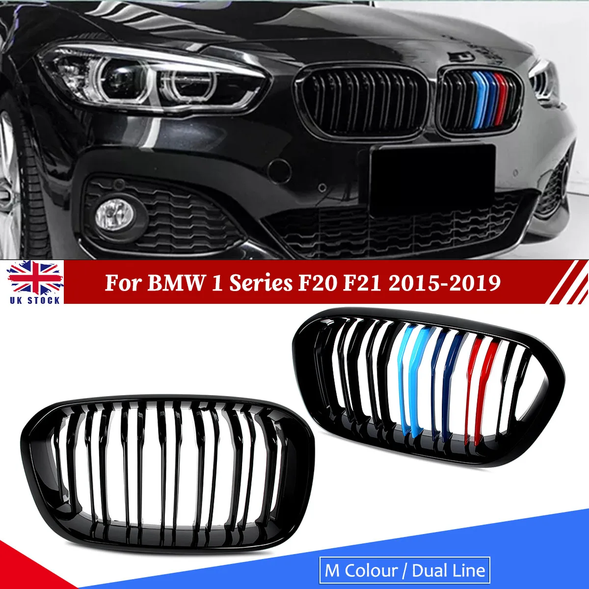 

Передняя решетка радиатора для BMW F20 F21 15-19 M, черный двойной гриль