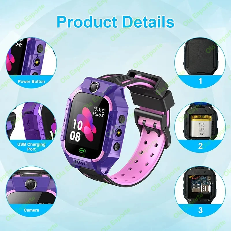 Para Xiaomi niños reloj inteligente SOS LBS cámara de ubicación 2G tarjeta Sim llamada IP67 impermeable reloj inteligente para Ios Android regalo niño niñas