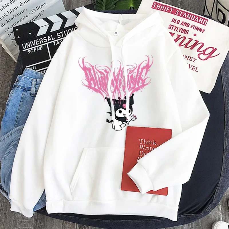 Japanese Anime Sanrio Kuromi Cute Women's Hoodie Student Y2K Sweatshirt Spring and Autumn Outdoor Sports and Leisure Pullover 2