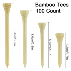 Premium Bamboo Golf Tees - Durable & Eco-Friendly, 100 Pack with Multiple Size Options (Wooden tees 42mm)