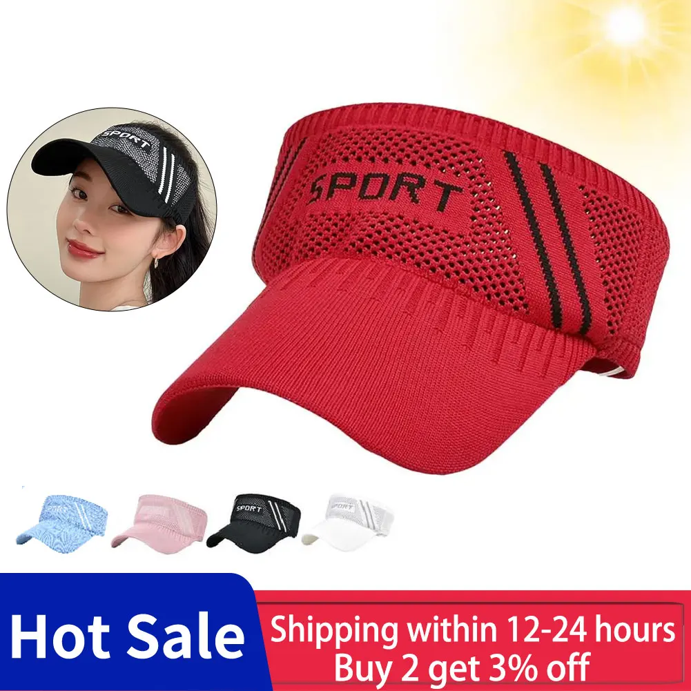 Hollow Top Sun Hat Sun Protection Hollow Top Beach Hat Breathable Summer UV Protection Visor For Hiking Travel Running
