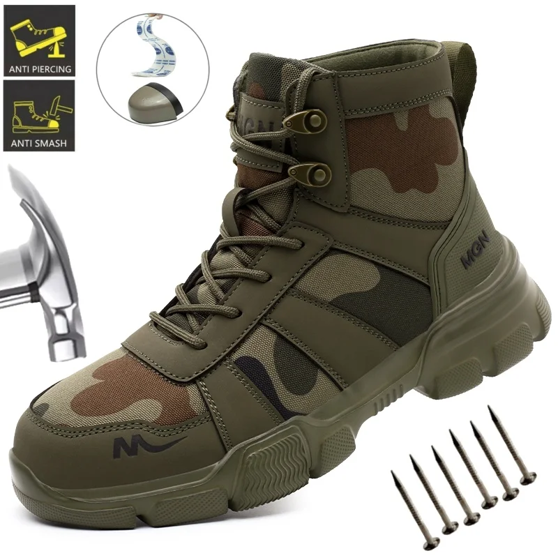 Camouflage Steel Toe Boots 1