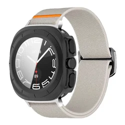 Premium Elastic Nylon Sport Strap with Tempered Glass Case - Galaxy watch Ultra (StarB)