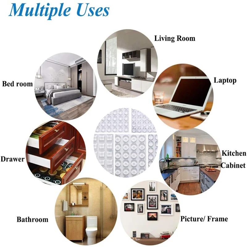 Self Adhesive Door Stopper Clear Silicone Rubber Furniture Pads Rubber Damper Cushion Cabinet Bumpers Wall Protector