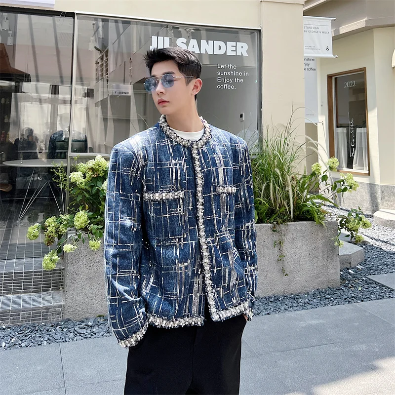 

Spring and Autumn Retro Denim Jacket Men's Fashion Brand Handsome Cargo Jacket Korean Version Slim Casual Wear Clothes C100