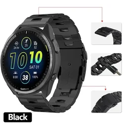 Premium 22mm Titanium Watch Strap - Enhanced Durability & Comfort - Garmin Venu 3 2 (Black)