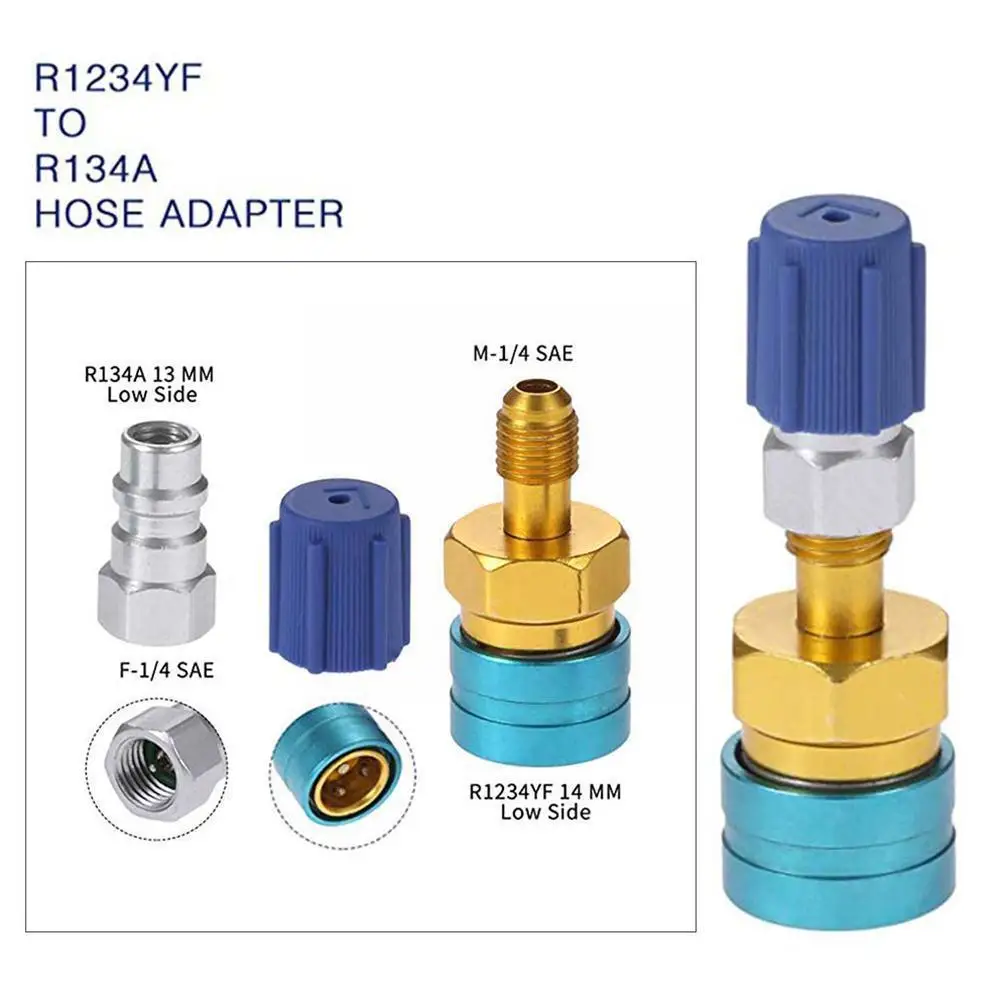 2 Stück r1234yf bis r134a Hoch-und Low-Side-Schnell kupplung r12 bis r134a  Adapter anschluss Anschluss werkzeug für Auto klimaanlagen - AliExpress