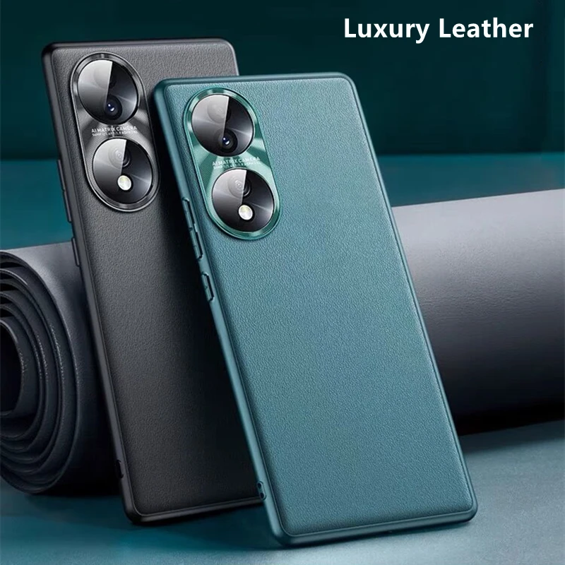 Luxury Leather Phone Case with Soft Silicone Shockproof Bumper