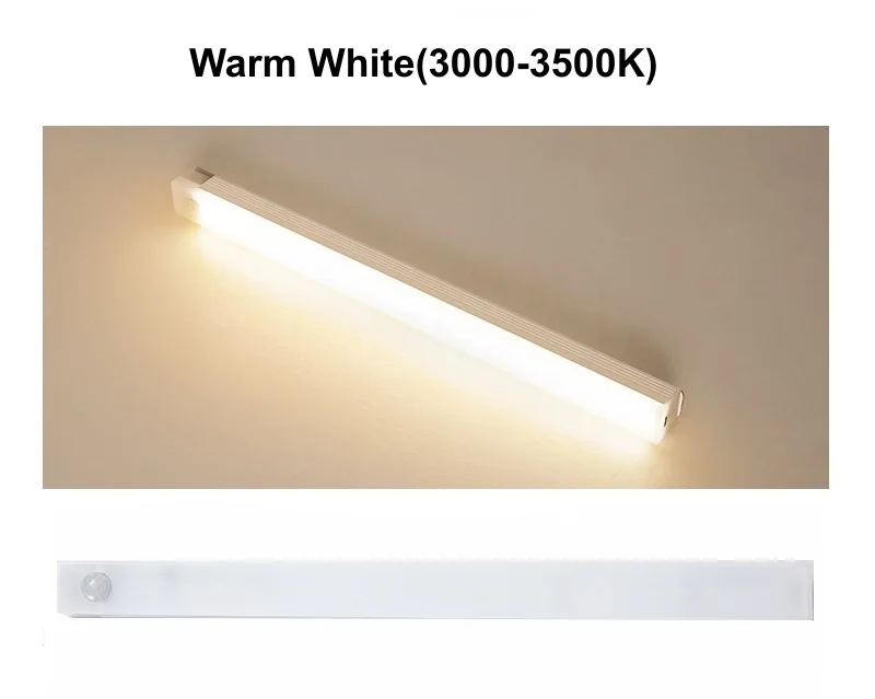 Rechargeable Motion Sensor LED Bar Lights - Dimmable Night Lamp for Cabinets and Kitchens
