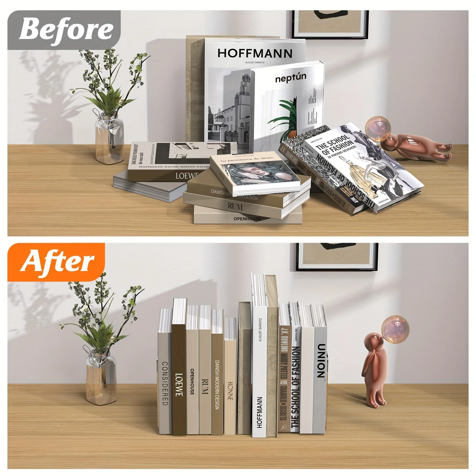 2pcs Acrylic Bookends - Transparent L-Shaped Desk Organizer, Bookshelf for Office & Home, Book Display Rack 6