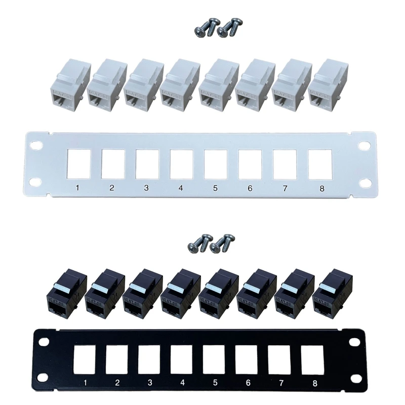 

8-Port CAT5e Shielded Patch Panel RJ45 Network 10G Ready Metal Housing Color-Coded Labeling for T568A and T568B Wiring