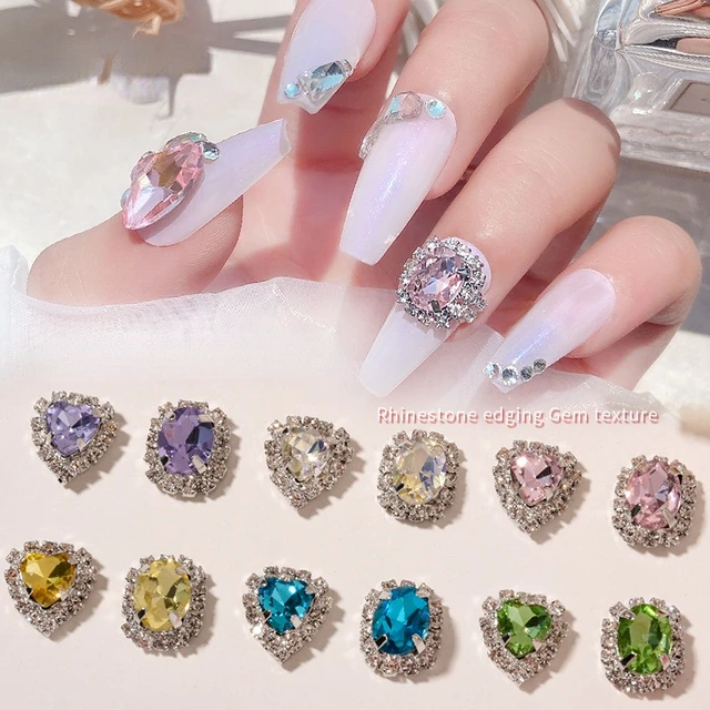 10 Pcs 3D Nails Art Rhinestones Luxury Shiny Nail Diamonds Rhinestones  Metal Nail Jewels For Alloy