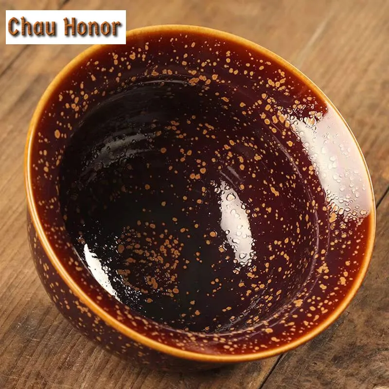 150ml High-end Tianmu Glazed Ceramic Sancai Gaiwan Famous Handmade Chinese Kung Fu Tea Bowl Household Tea Maker Gift Packaging