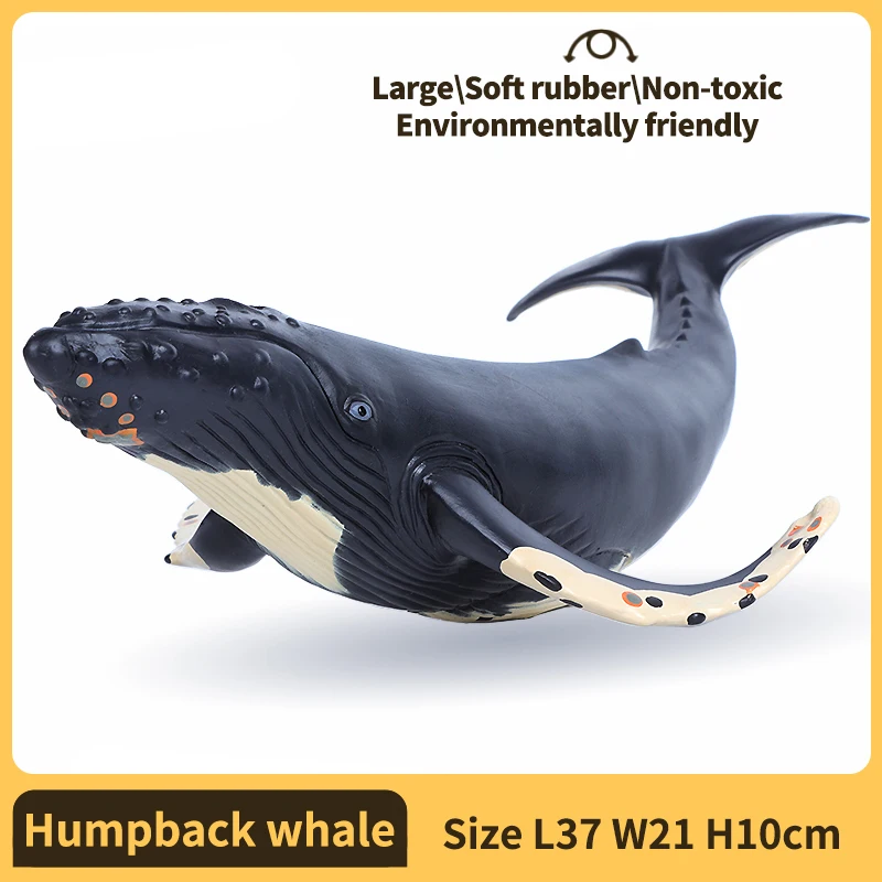 Realistic Soft Rubber Sea Animal Whale and Shark Toys for Kids - Perfect for Bath and Beach Fun
