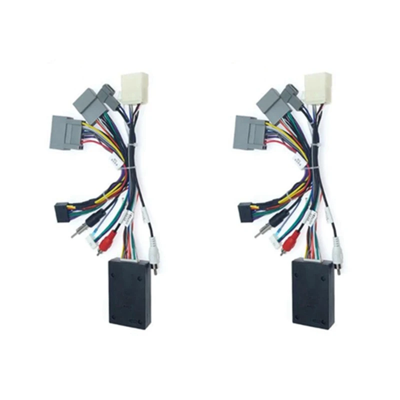 

2X Car Audio Radio CD Player 16 PIN Android Power Cable Adapter With Canbus Box For Honda Civic CRV Media Wiring Harness