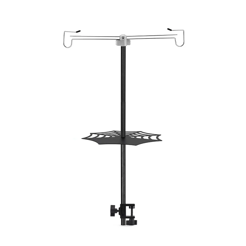 outdoor-desktop-light-stand-aluminum-alloy-stainless-steel-tray-mini-table-board-camping-telescopic-fishing-light-hanger