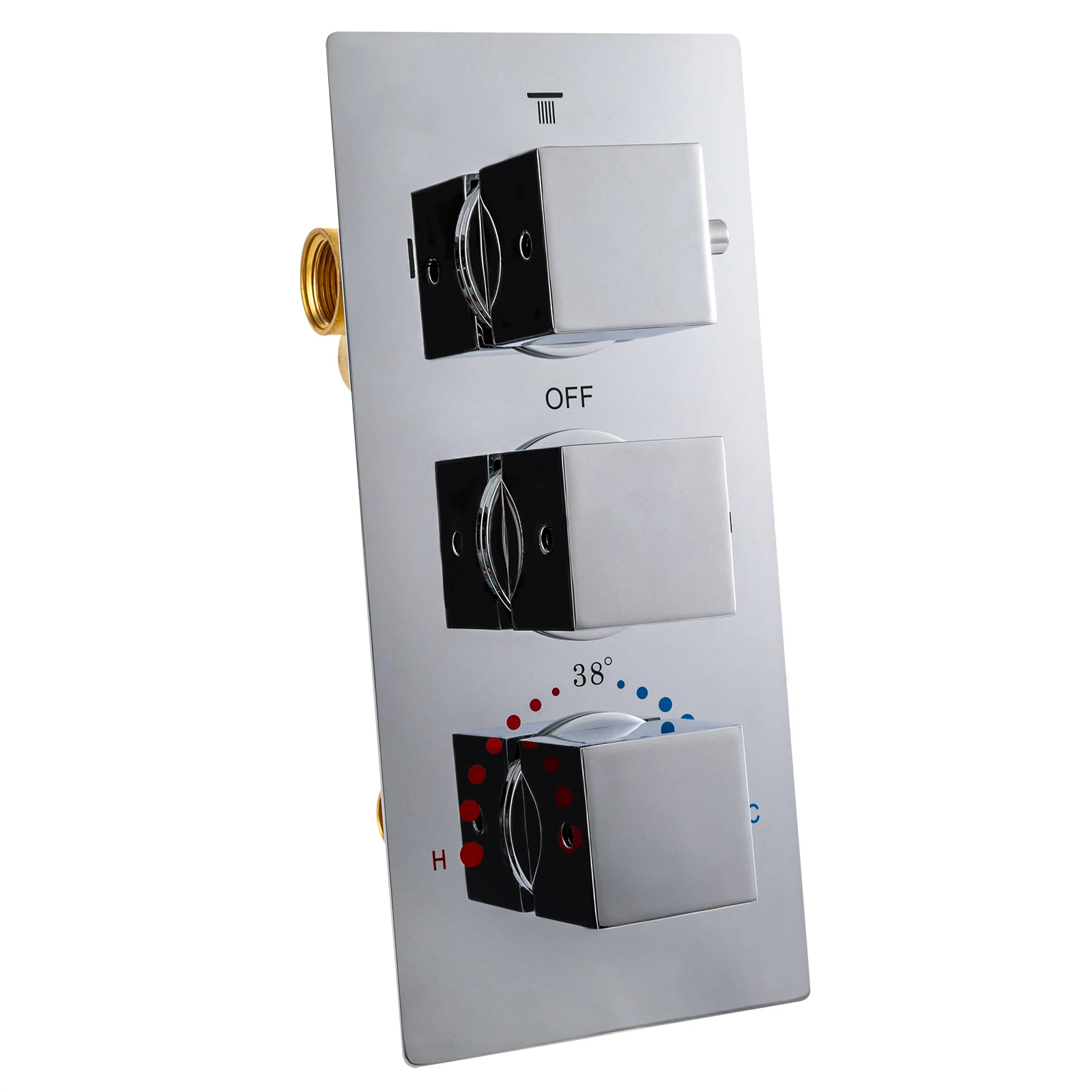 Description Picture 6 of itemBrass Concealed 3-Way Shower Diverter Thermostatic Mixer Faucet Mixing Valve