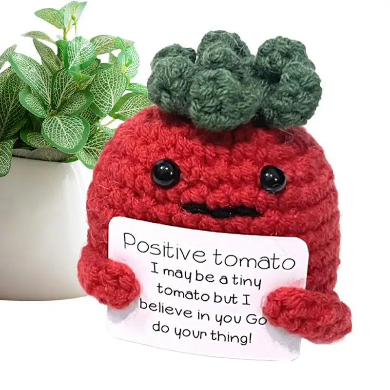 

New Positive Energy Potato Hug Pocket Mini Handmade Plush Wool Knitting Doll With Card Funny Christams Gift Home Room Decoration