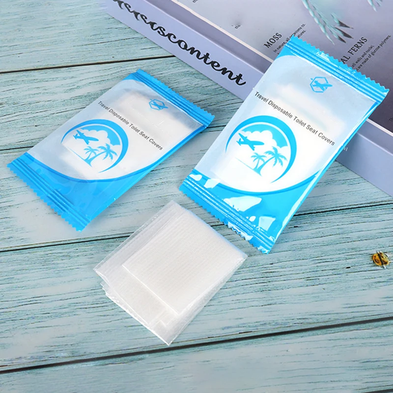 Toilet Seat Cover Disposable 50pcs Travel Adhesive Portable Hotel Waterproof Maternity Seat Cushion Paper Universal
