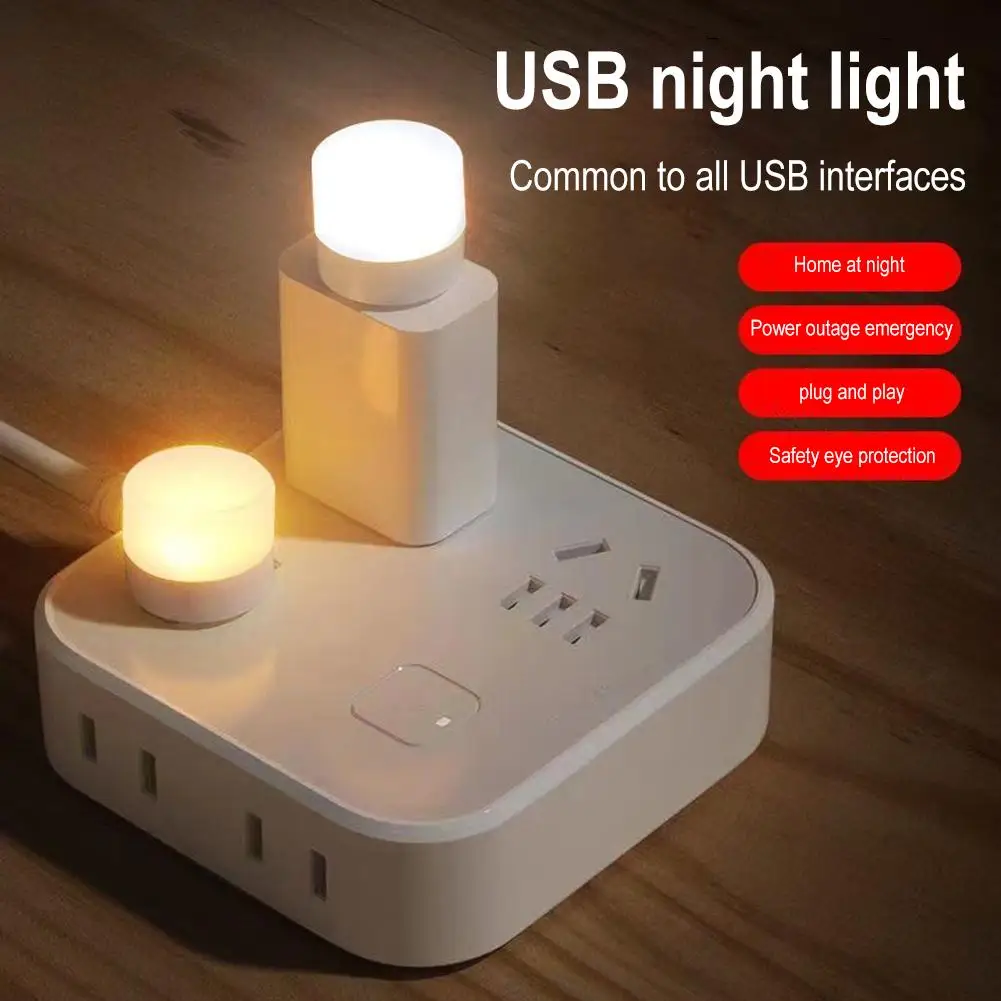 

USB Night Light Super Bright Eye Protection Sleep Bedside Emergency Dormitory Light Lamp Home Bedroom Energy-saving Bulb De L2Q6
