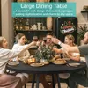 Black Round Dining Table for 6 - Modern Circle 51 Inch Large Room Kitchen Dinning Tables for 4 to 6 Person Seats Small Spaces 3