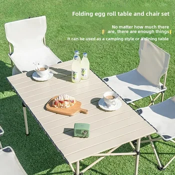 Set da stalla da campeggio Tavolo pieghevole Tavoli e sedie pieghevoli Mobili da esterno portatili Tavolo pieghevole Tavolo pieghevole Leggero 1