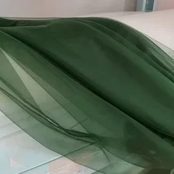 Elegant Sage Green Soft Tulle Fabric for Wedding Decor and DIY Projects (Dark Green)