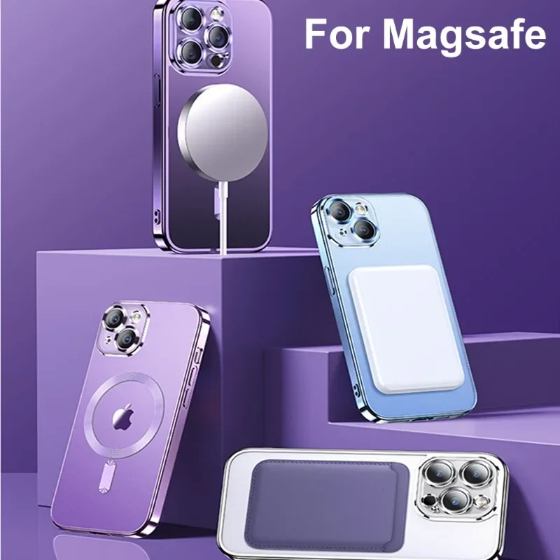 Luxury Plating For Magsafe Magnetic Case For iPhone 16 Pro Max With Lens Protector 2