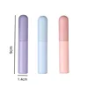 Silicone lip brush with protective cap - oval head suitable for applying lipstick and concealer, free alcohol, wooden handle 5