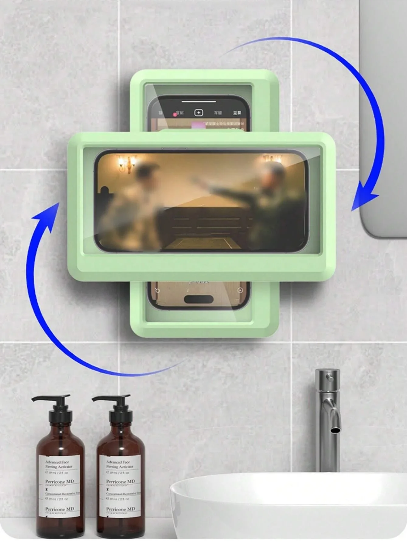 Phone Holder Waterproof Bathroom Wall Mount