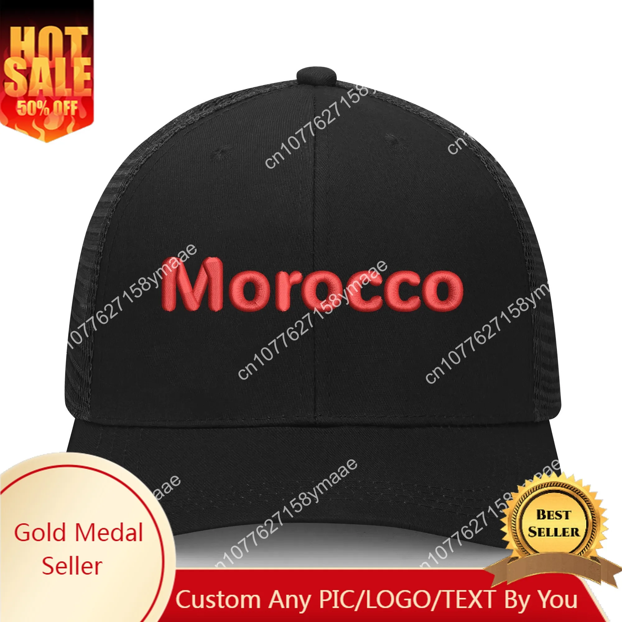 

Morocco Flag Embroidery Hat Mens Womens Sports Baseball Hat Breathable Mesh Summer Sun Visor Headwear Custom Made Caps Logo