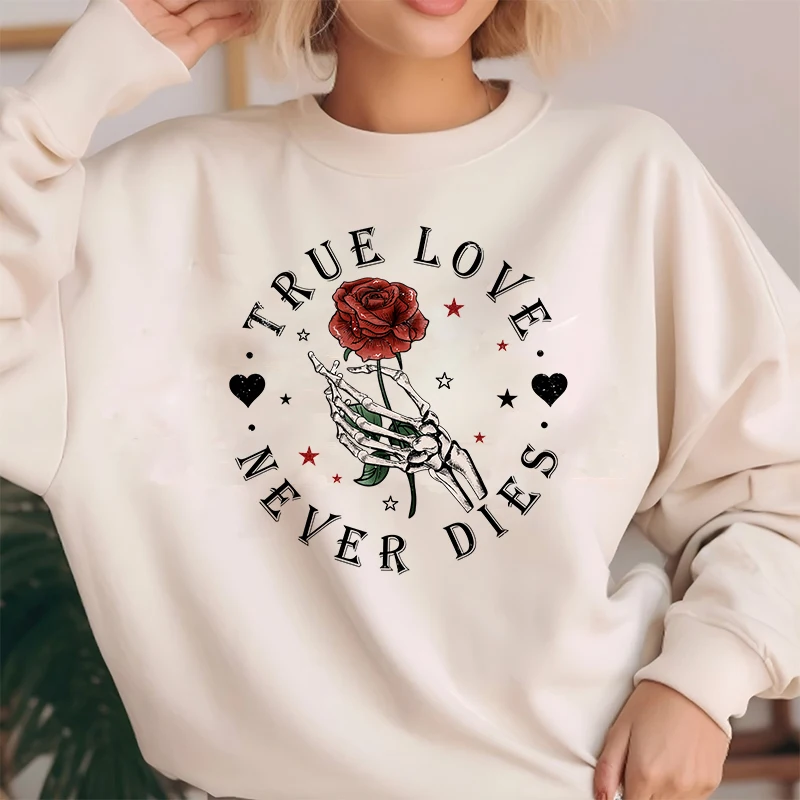 Iron On Skull Love Transfer Sticker Clothing Hooding Love Design Heat DTF Transfer Print Patch T Shirts DIY Valentine