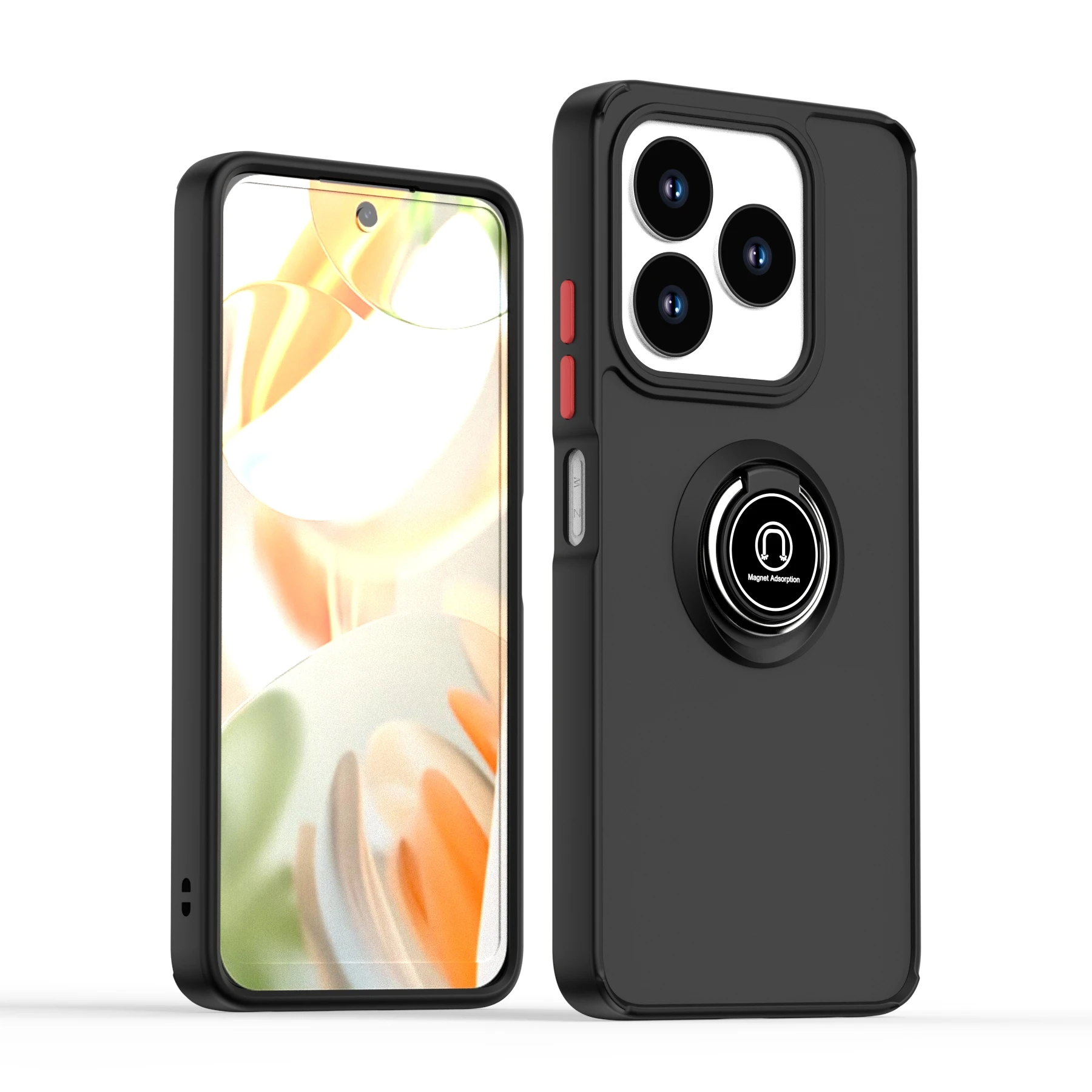 Matte Finish Phone Case with Ring Bracket and Stylish Design