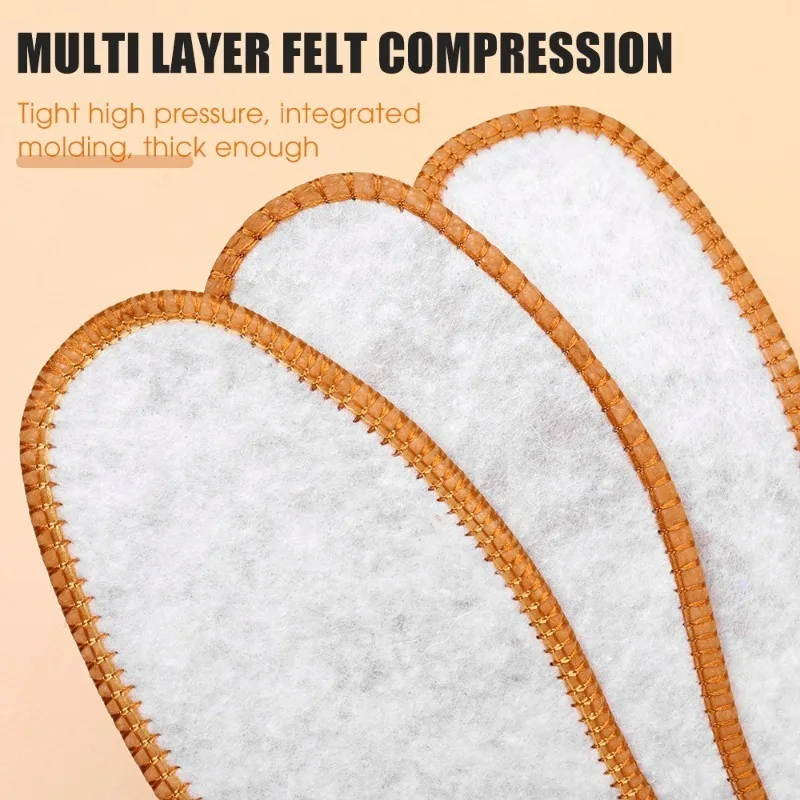 Plush Warm Insole for Shoes Thicken Snow Boots Shoe Sole Men Woman Heating PadsThermal Insert Winter Sports Running Insoles
