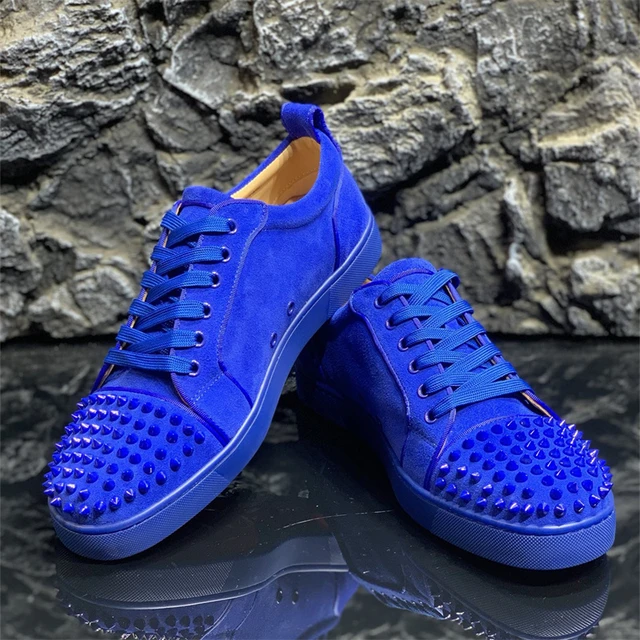 Luxury Designer Red Bottoms Rivets Shoes For Men's Summer Climbing Trainers  Blue Party Non-Slip Footwear Women's Brands Sneakers - AliExpress