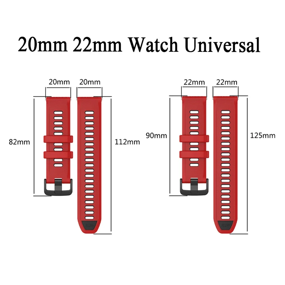 Silicone Watch Band in Various Sizes - Universal Fit Bracelet Strap