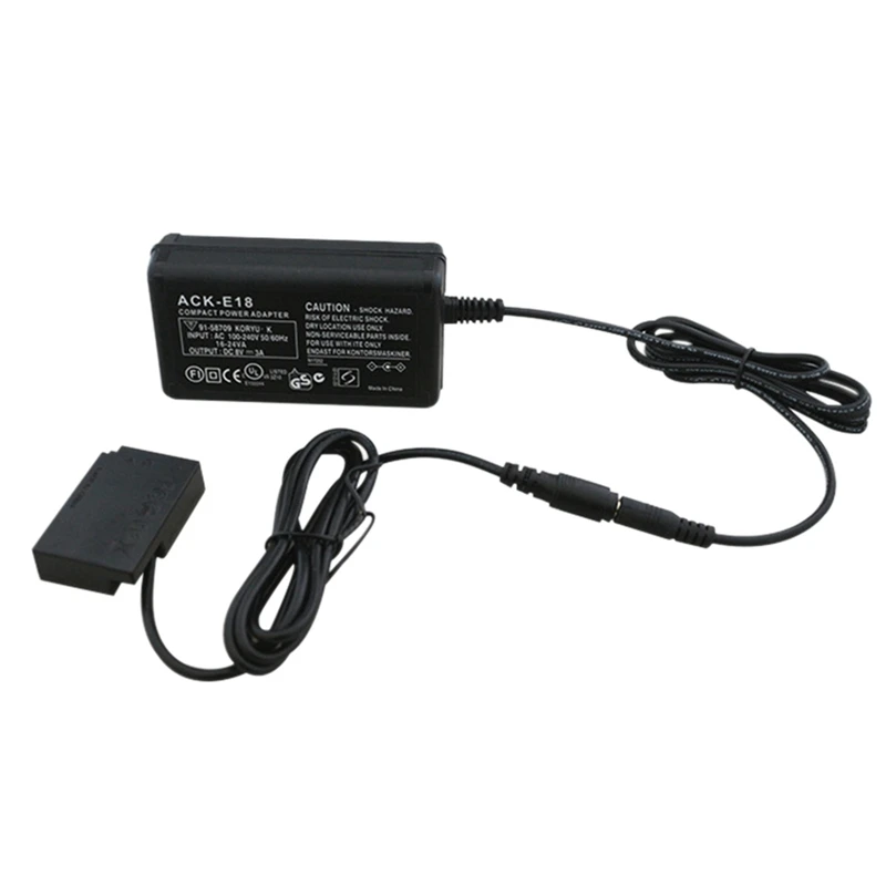 Dr-E18 Dc Accoppiatore Dummy Battery Ack-E18 Adattatore Di Alimentazione Ca Per Fotocamere Digitali Canon Eos 750D 760D 800D 200D 77D (Spina Usa)