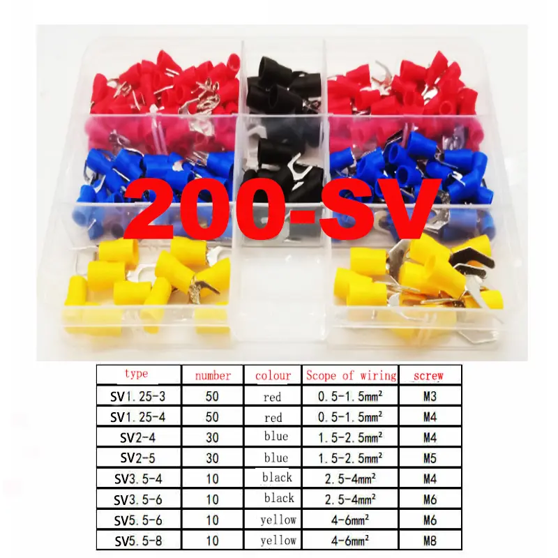 Insulated Cable Connector Electrical Wire Crimp Spade Butt Ring Fork Set Ring Electric Crimp lugs Rolled Terminals Assorted Kit - Image 8