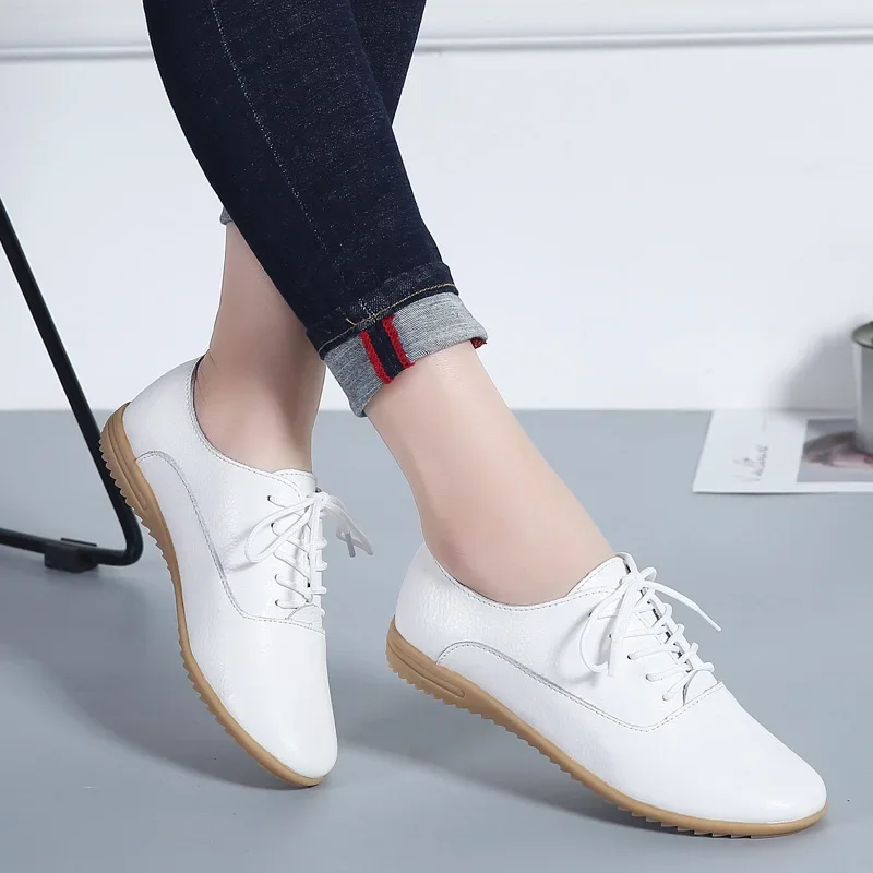 ローファー・オックスフォード CASTANER Women Laced up Shoes 218671005 White The Oxford Shoes in White Leather – thewhiteribbon