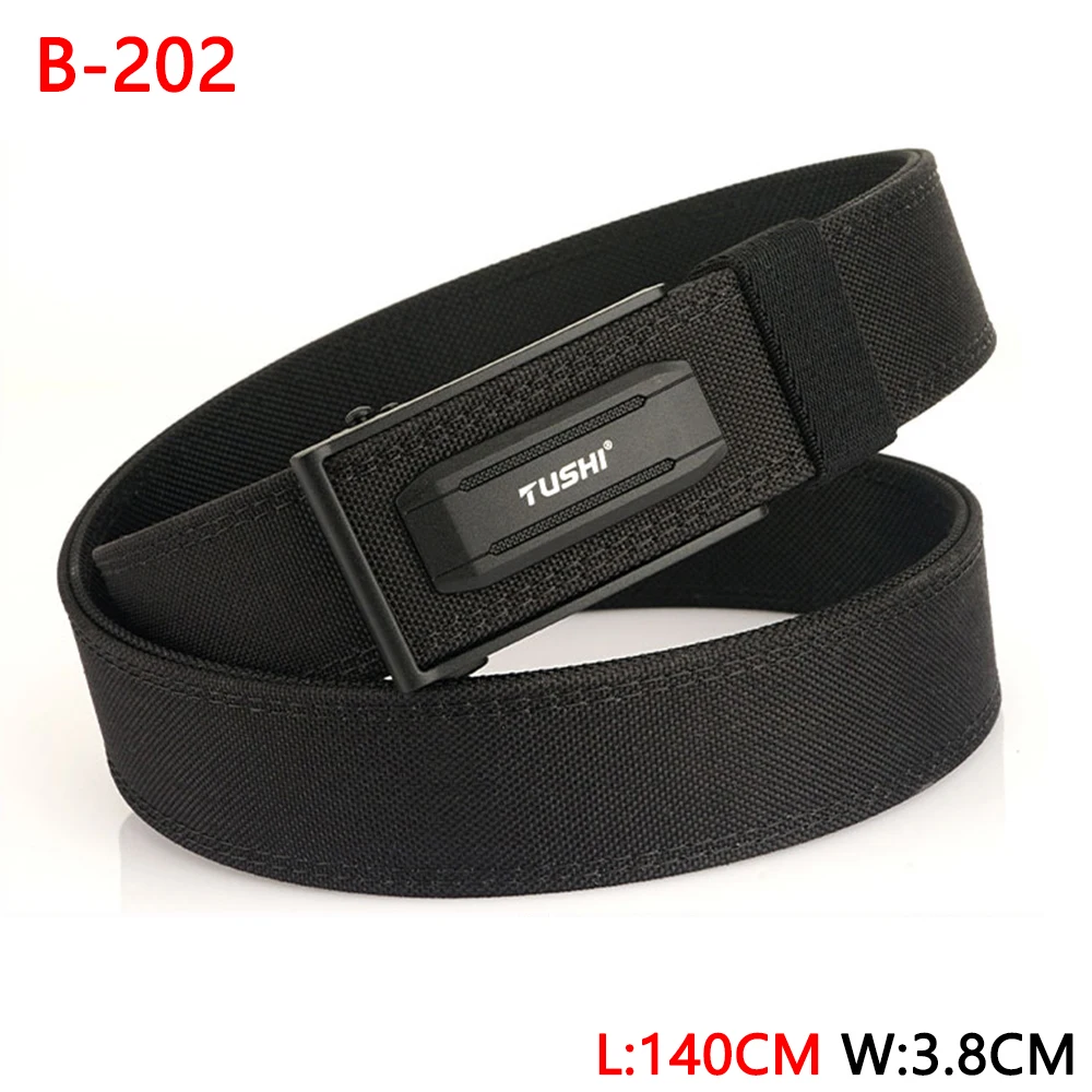 Tushi 140cm Herren militärischen taktischen Gürtel engen robusten Nylon Hochleistungs-Hart gürtel für männliche Outdoor-Freizeit gürtel automatischen Bund – Detail 27