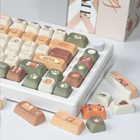 Moa Keycap Keyboard Customized Keyboard Cute Red Panda Coffee House Theme Cartoon 2.25/275U Alice Layout AZERTY Iso Keycap - Image 4